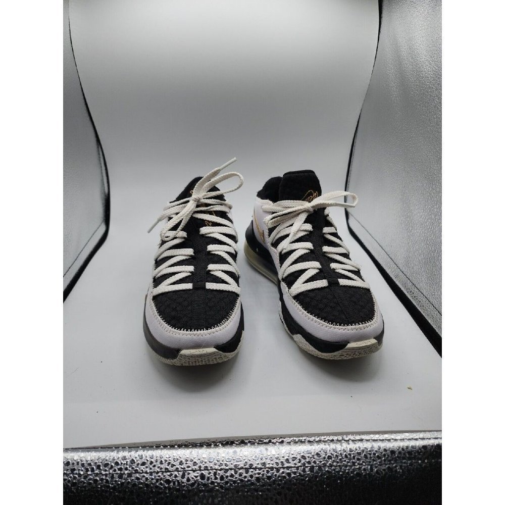 Nike Unisex Lebron XVII Low Sneakers Black White CD5007-101 Lace Up Size 6